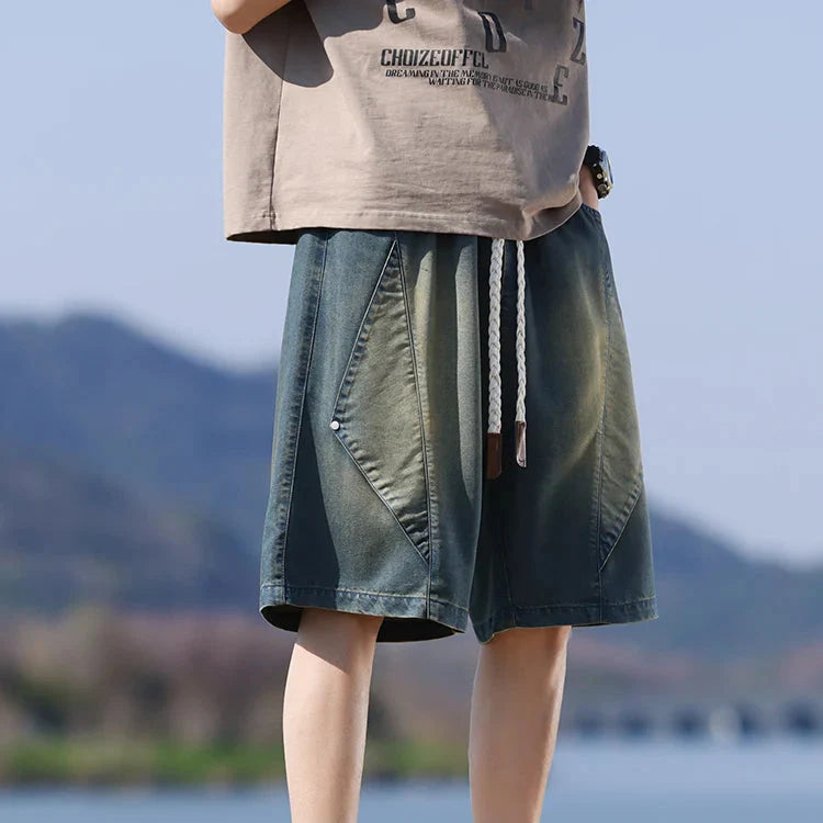 Salvano Diamond Denim Shorts