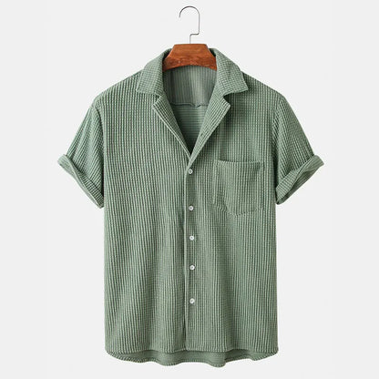 Riviera Waffle Knit Button-Up Shirt