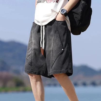 Salvano Diamond Denim Shorts