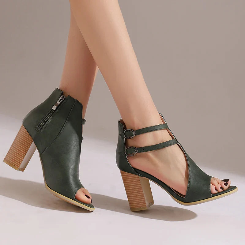 Selene Heeled Leather Sandals