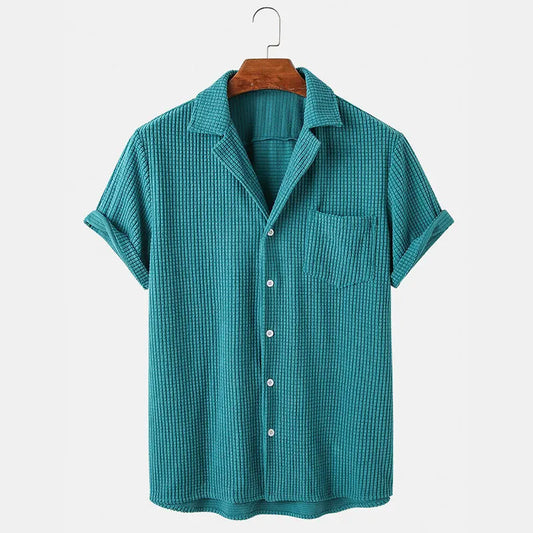 Riviera Waffle Knit Button-Up Shirt