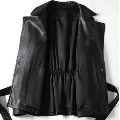 Delaney Leather Trench Coat