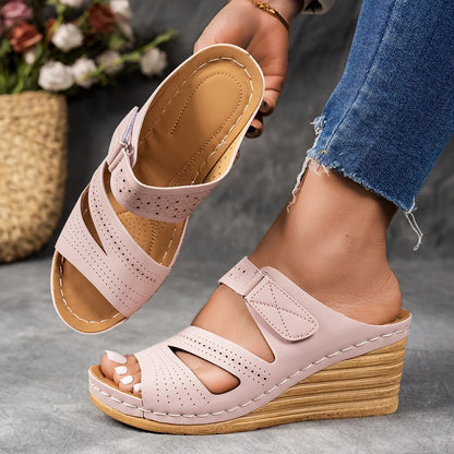 Sandra Leather Wedge Sandal