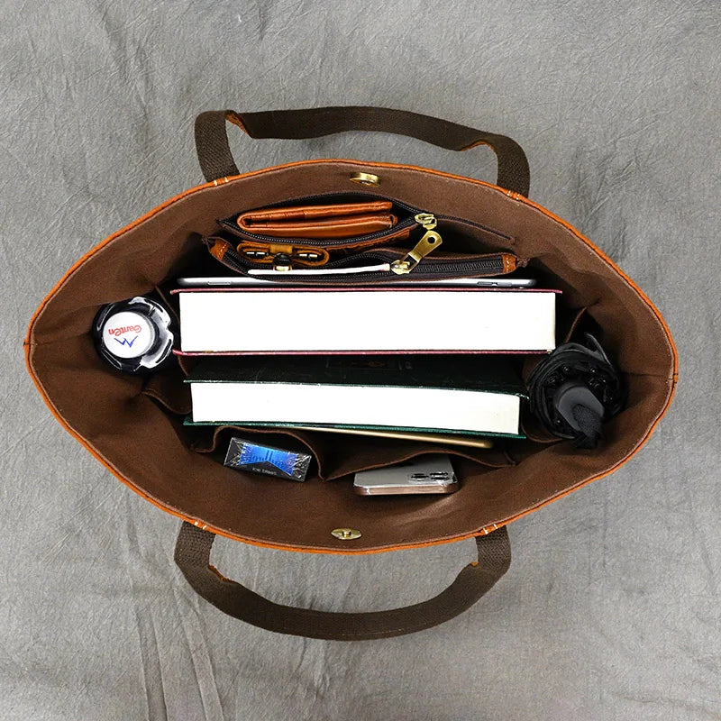 Vintage Floral Embossed Leather Tote