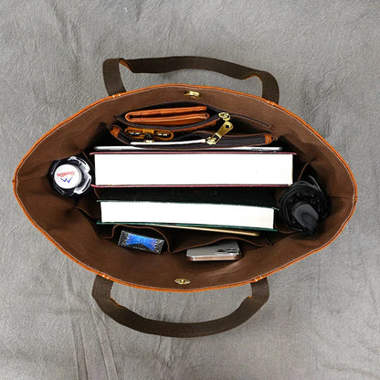 Vintage Floral Embossed Leather Tote