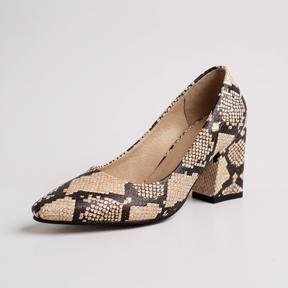 Selene Snake-Embossed Pumps