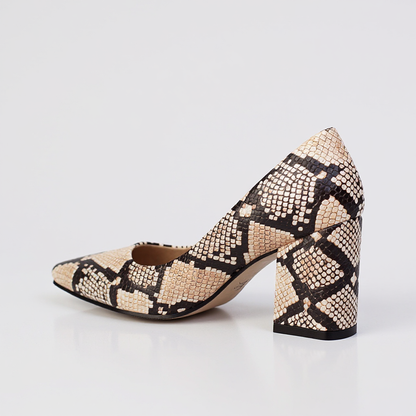 Selene Snake-Embossed Pumps