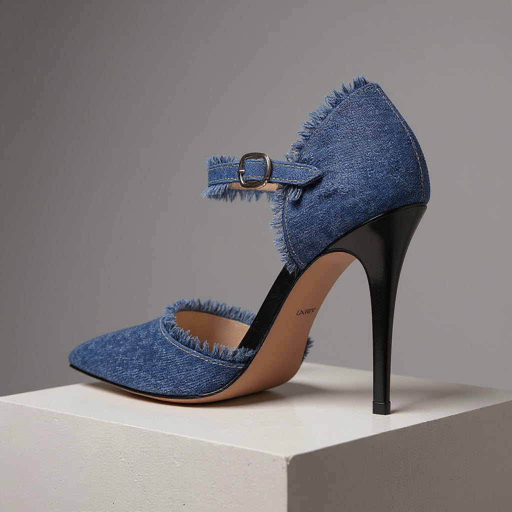 Dani Distressed Denim Stiletto