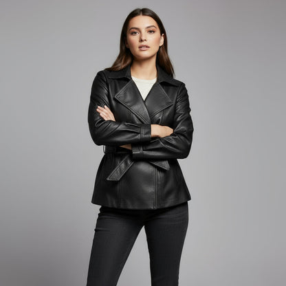 Delaney Leather Trench Coat