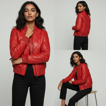 Sloane Quilted Leather Bomber