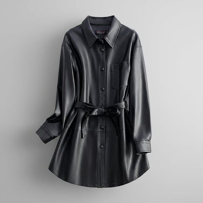 Lori Leather Shirt Jacket