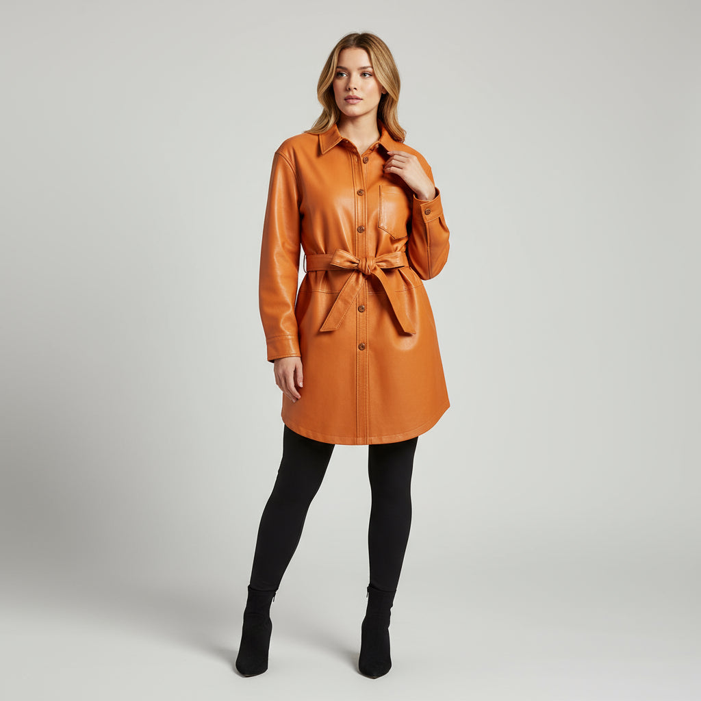 Lori Leather Shirt Jacket