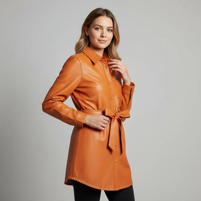 Lori Leather Shirt Jacket