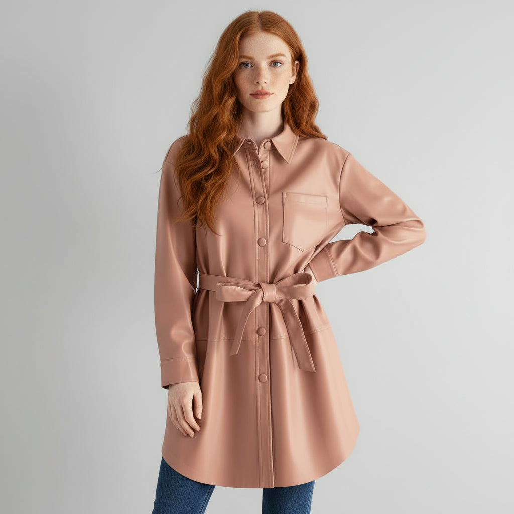 Lori Leather Shirt Jacket