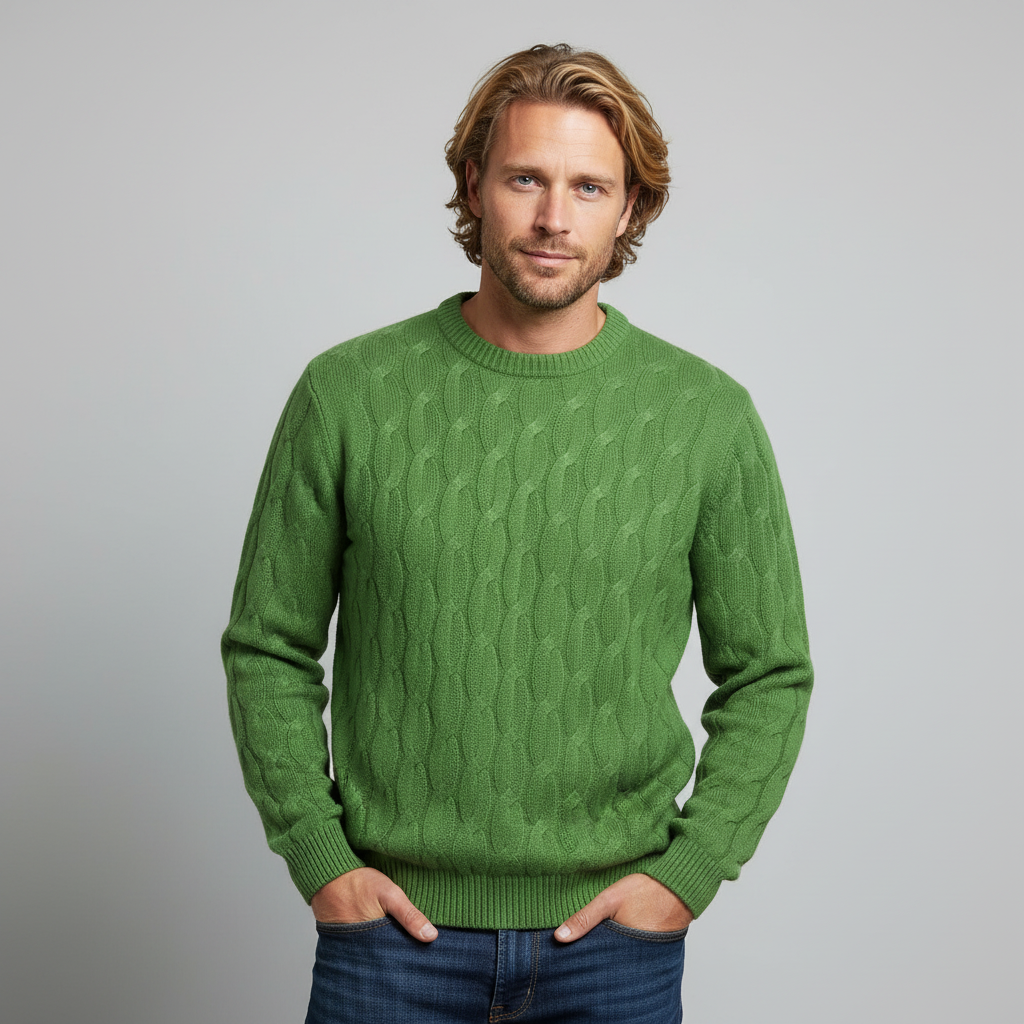 Galway Cable Knit Wool Sweater