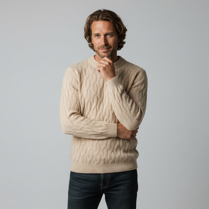 Galway Cable Knit Wool Sweater