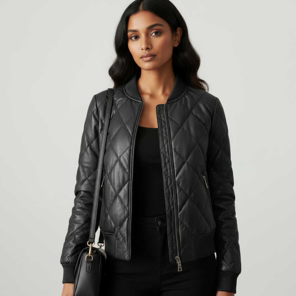 Sloane Quilted Leather Bomber