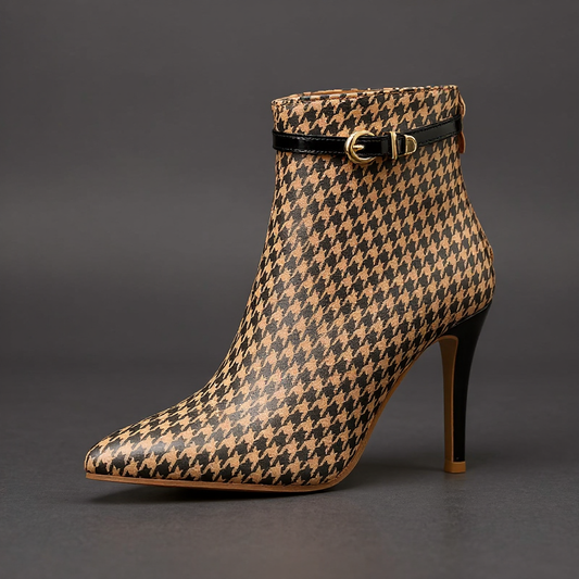 Hannah Houndstooth Ankle Boot
